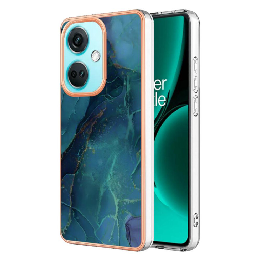 (Green) Compatible With Oneplus Nord Ce 3 Shockproof Bumper Tpu Marble Silicone Green 764762637354