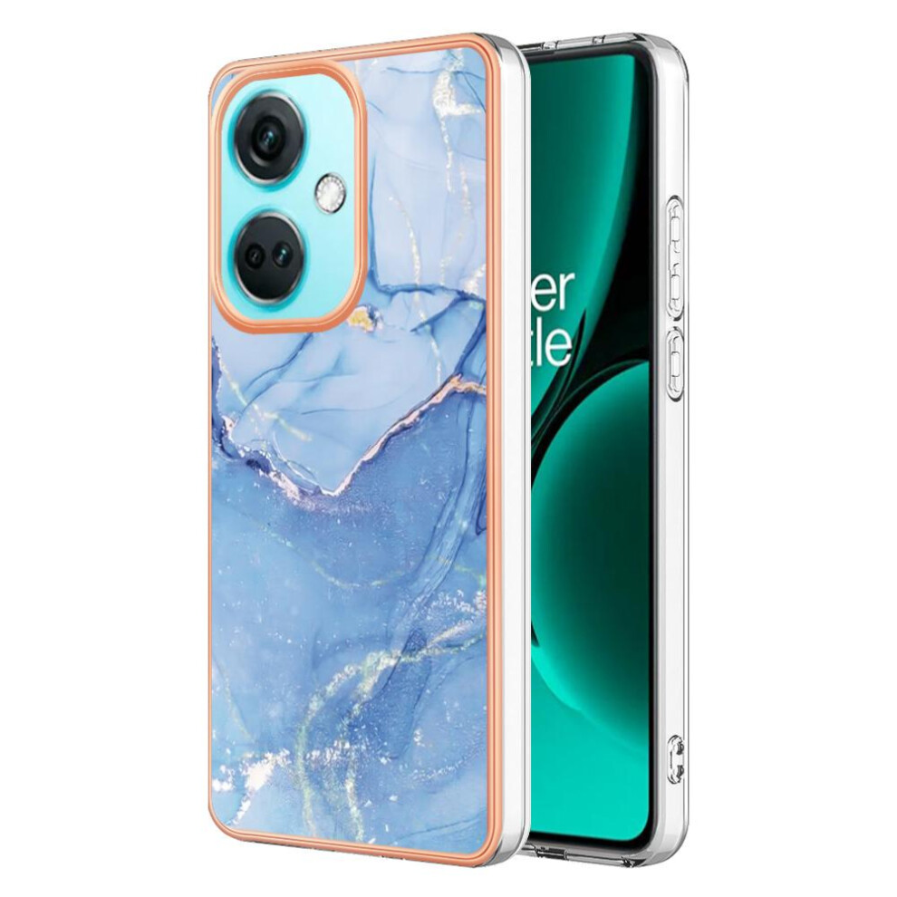 (Blue) Compatible With Oneplus Nord Ce 3 Shockproof Bumper Tpu Marble Silicone Blue 764762637330
