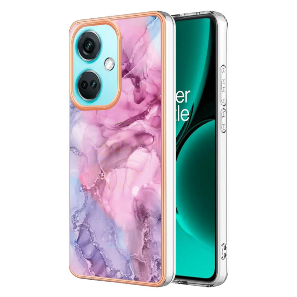 (Pink) Compatible With Oneplus Nord Ce 3 Shockproof Bumper Tpu Marble Silicone Pink 764762637323