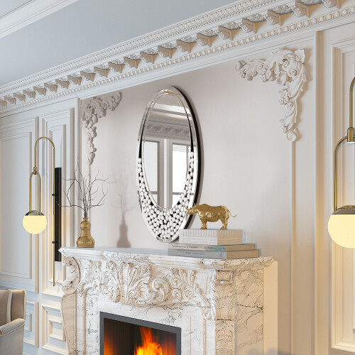 Oval Wall Silver Decoration Accent Mirror Vanity Mirror 105x60cm 2