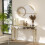 120cm Rectangular Mirror Entryway Table Lantern-shape Pattern Decor 2