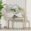 120cm Rectangular Mirror Entryway Table Lantern-shape Pattern Decor 7