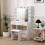 Living And Home Hollywood Dressing Table Set with Large Lighted Mirror 1