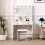 Living And Home Hollywood Dressing Table Set with Large Lighted Mirror 2
