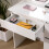 Living And Home White Hollywood Dressing Table with 4 Drawers and Large LED Lighted Mirror 4