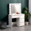 Living And Home White Hollywood Dressing Table with 4 Drawers and Large LED Lighted Mirror 1