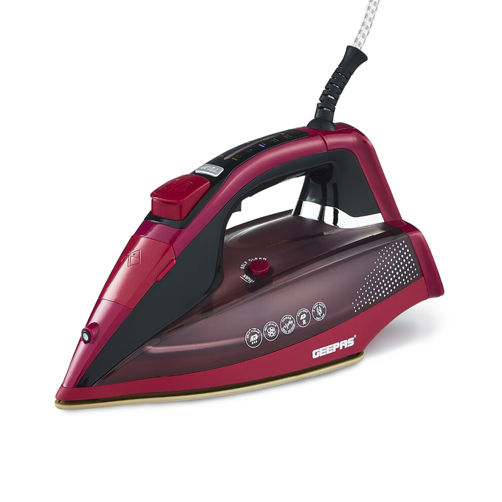 Geepas 2400W Digital Steam Iron Digital Temperature Control - 350Ml