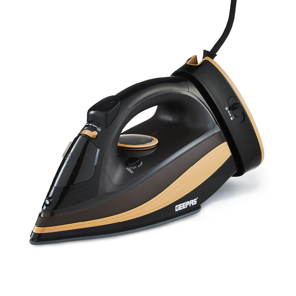 Geepas Cordless Steam Iron Ceramic Soleplate 2400W - Black