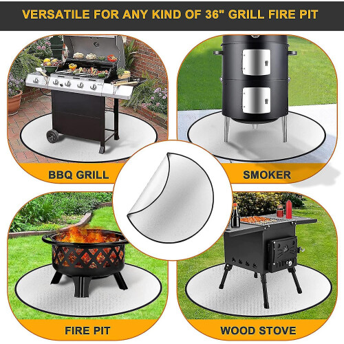 Fire Pit Mat For Decking, Heat Resistant Fireproof Mat For Wood Burning Fire Pit 1