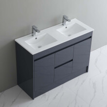 1200mm Vanity Unit & Sink Waterproof Storage Cabinet Double Basin 2 Drawers