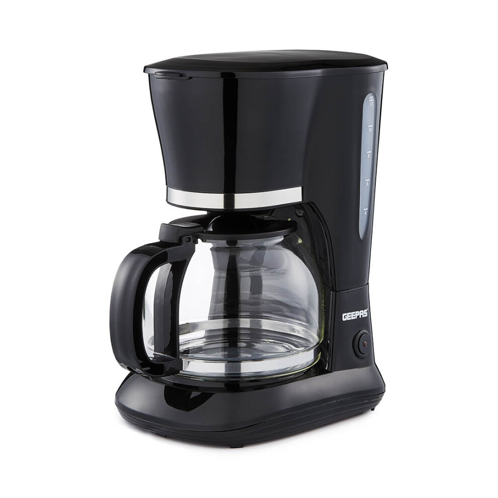 Geepas 1.5L Filter Coffee Machine 800W Coffee Maker For Instant Coffee Black