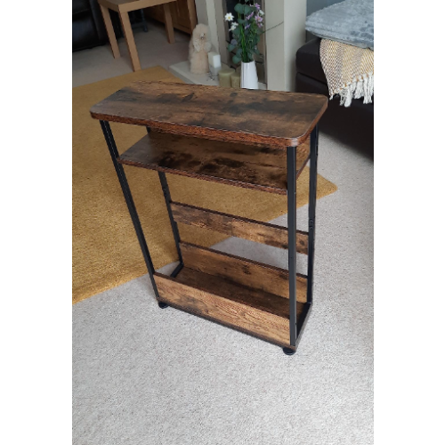 Narrow Side Table Small Rustic Slim Sofa End Vintage Industrial Storage Coffee Unit 1