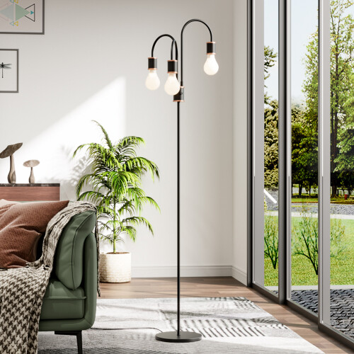 Living And Home Modern Industrial 3 Lights Floor Lamp