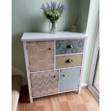 White Chest Drawers Shabby Chic Wooden Side Cabinet Vintage Retro Wood Sideboard