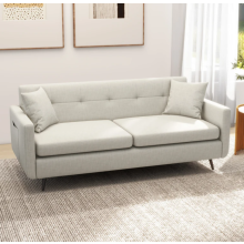 2 Seater Sofa Vintage Retro Settee Fabric Loveseat Couch Double Lounge Room Seat Beige
