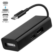 (Black) 3 In 1 Usb-c Magsafe Adapter Type-c to Magsafe Converter for Notebooks and Smartphones