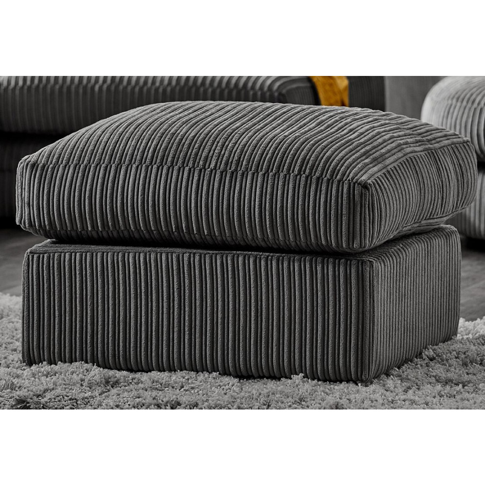 Furniture 786 (Footstool, ) Atrani Jumbo Cord Fabric Sofa Grey