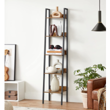 Tall Industrial Bookcase Narrow Slim Cabinet Vintage Ladder Rustic Display Unit