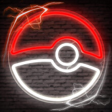 Big Poke Ball Neon Sign Anime Ball Neon Sign Dimmable Gaming Neon Lights Led Neon Signs For Game Wall Decor Gaming Neon Light For Kids Children Game R