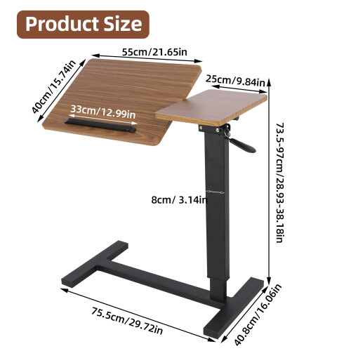 Rolling Over Bed Bedside Desk with Wheels Sofa Side Table 2