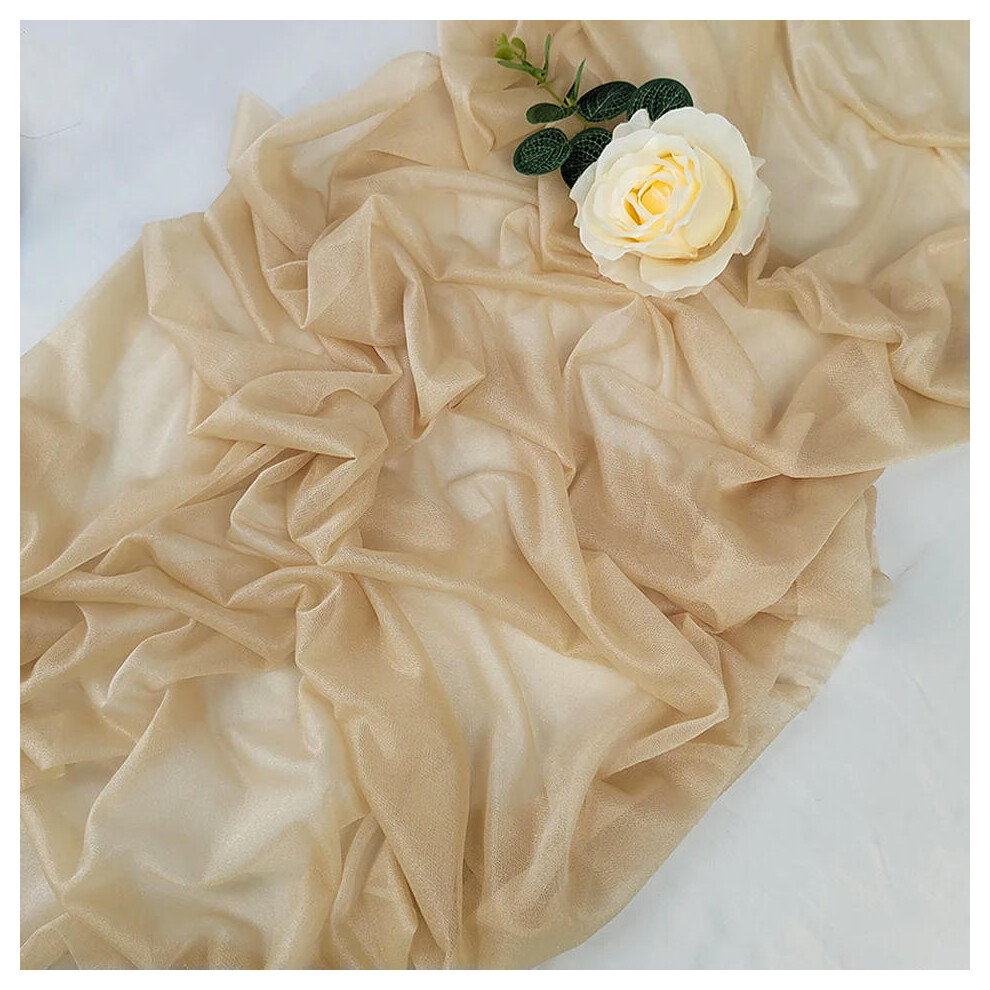 (30x180CM, champagne) Chiffon Table Runner Vertical Tablecloth for Table Decorations Shiny Fabric Merry Christmas Decorations 2023 Wedding Decoration-image-OPC-PDRPBGG-NEW