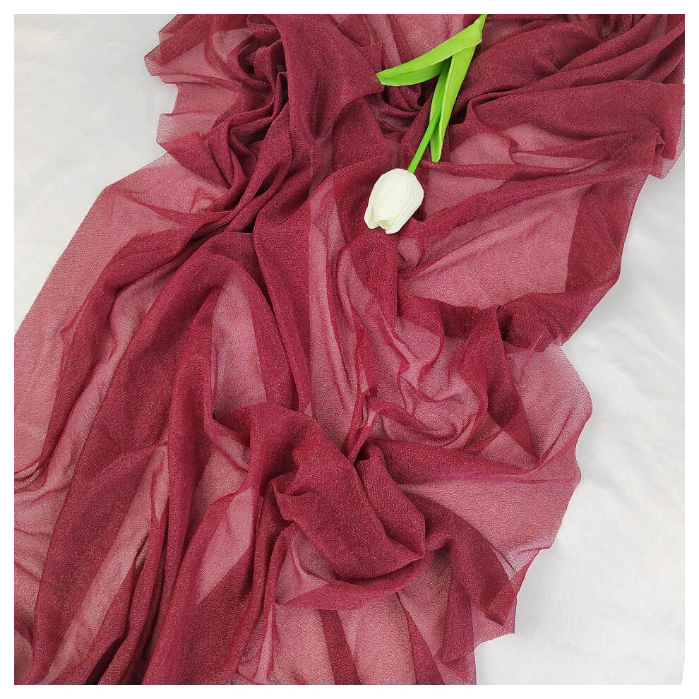 (75x1000CM, burgundy) Chiffon Table Runner Vertical Tablecloth for Table Decorations Shiny Fabric Merry Christmas Decorations 2023 Wedding Decoration-image-OPC-PDRPBGX-NEW