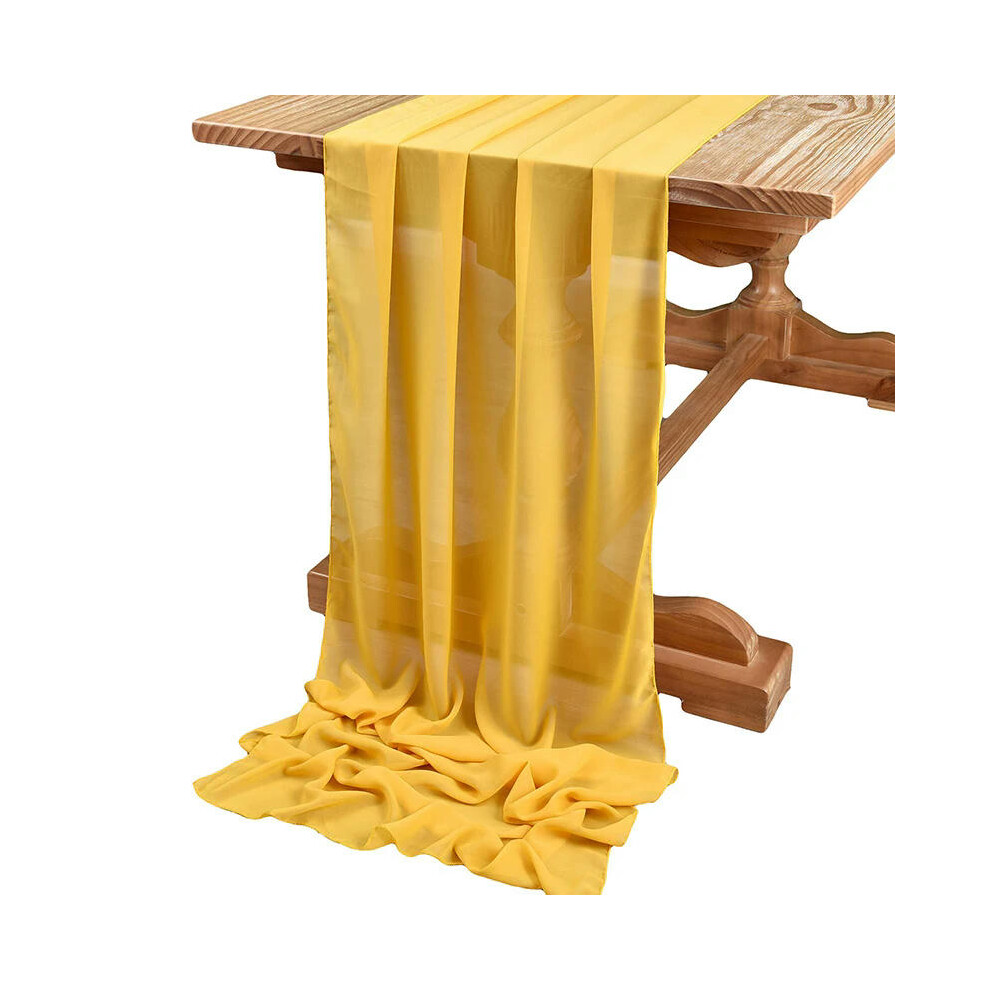 (70x400cm, Ginger) Sage Green Chiffon Table Runner Gauze Rustic Sheer Table Decor for Romantic Bridal Baby Shower Birthday Party Wedding Decoration-image-OPC-PDRPBXQ-NEW