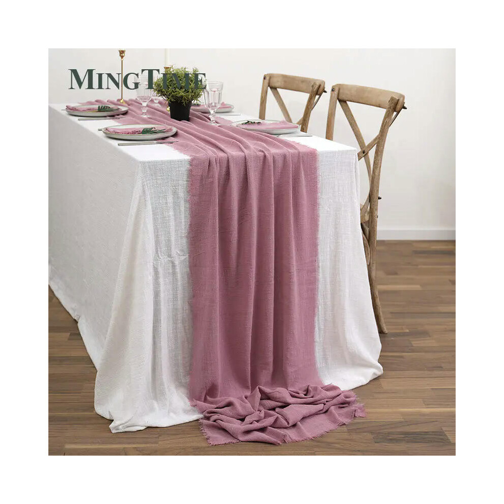 (40x300cm, Orchid) Table Runner Rustic Cotton Gauze Cloth Dining Burlap Retro Burr Texture Vintage for Wedding Party Linen Christmas Decorations-image-OPC-PDRPCF6-NEW