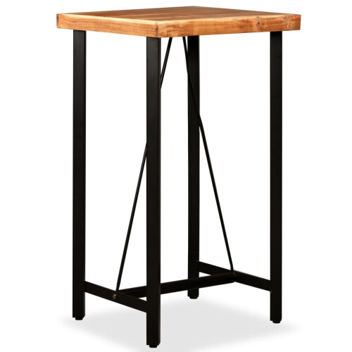 VidaXL (3 piece) vidaXL Bar Set Kitchen Dining Table and Stools Solid Acacia and Reclaimed Wood 1