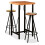 VidaXL (3 piece) vidaXL Bar Set Kitchen Dining Table and Stools Solid Acacia and Reclaimed Wood 1