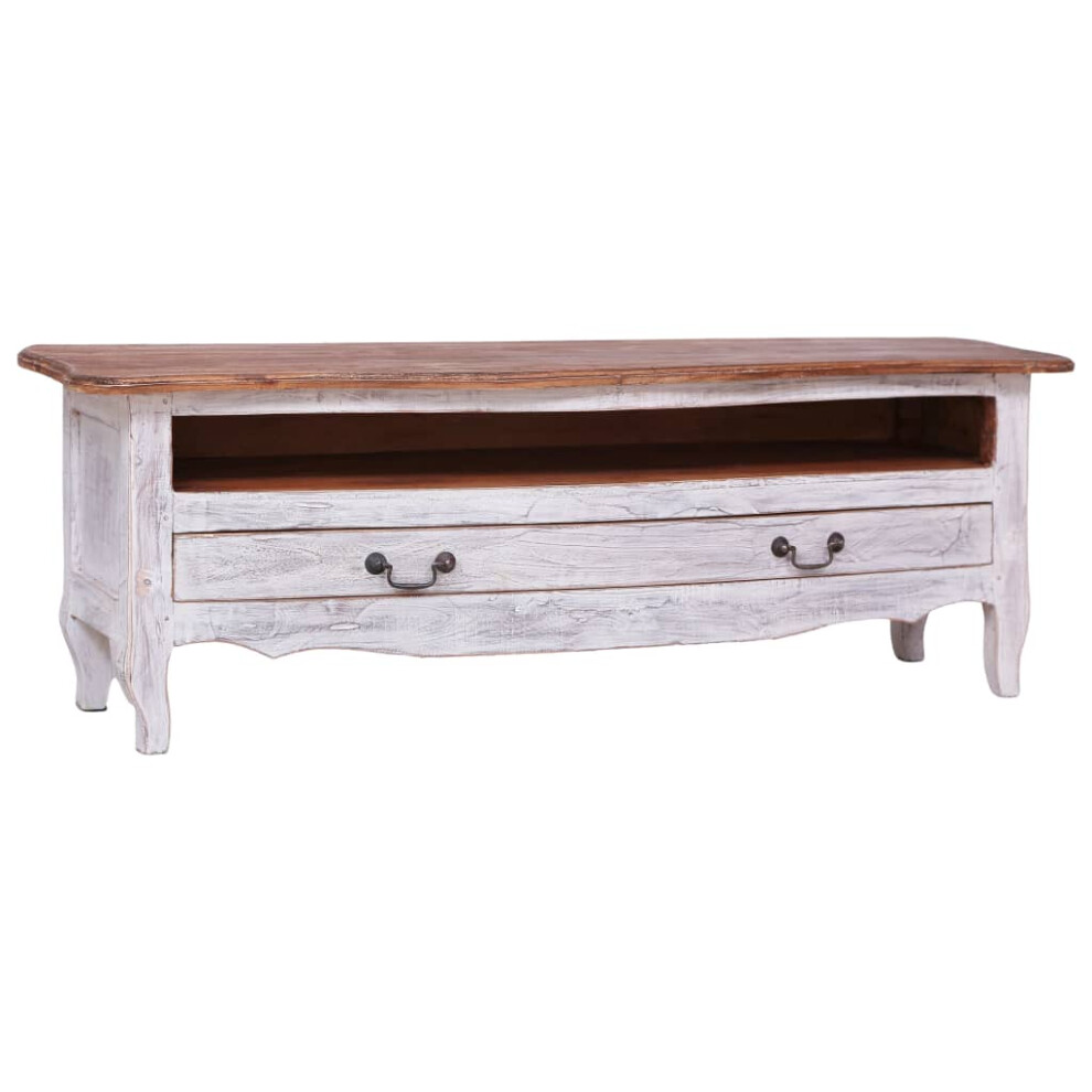 Vidaxl (White) Tv Cabinet White Solid Reclaimed Wood Sideboard Stereo Rack Tv Chest