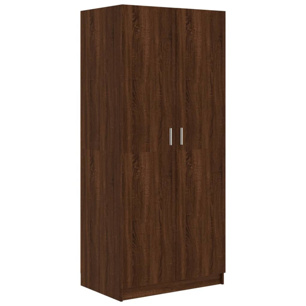 (brown oak) vidaXL Wardrobe Clothing Cabinet Hanger Organiser Unit Chipboard Multi Colours