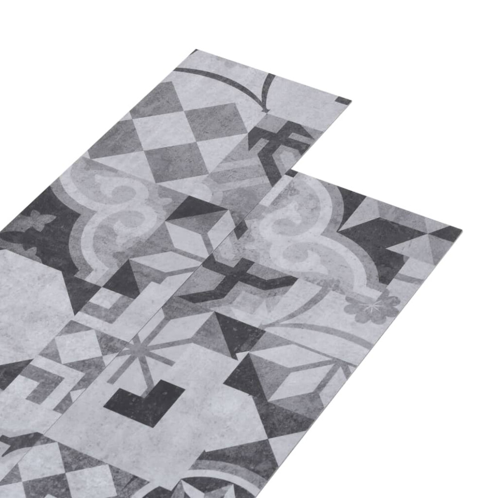 (grey pattern) vidaXL Self-adhesive PVC Flooring Planks Underlay Wood Laminate Floor Tiles