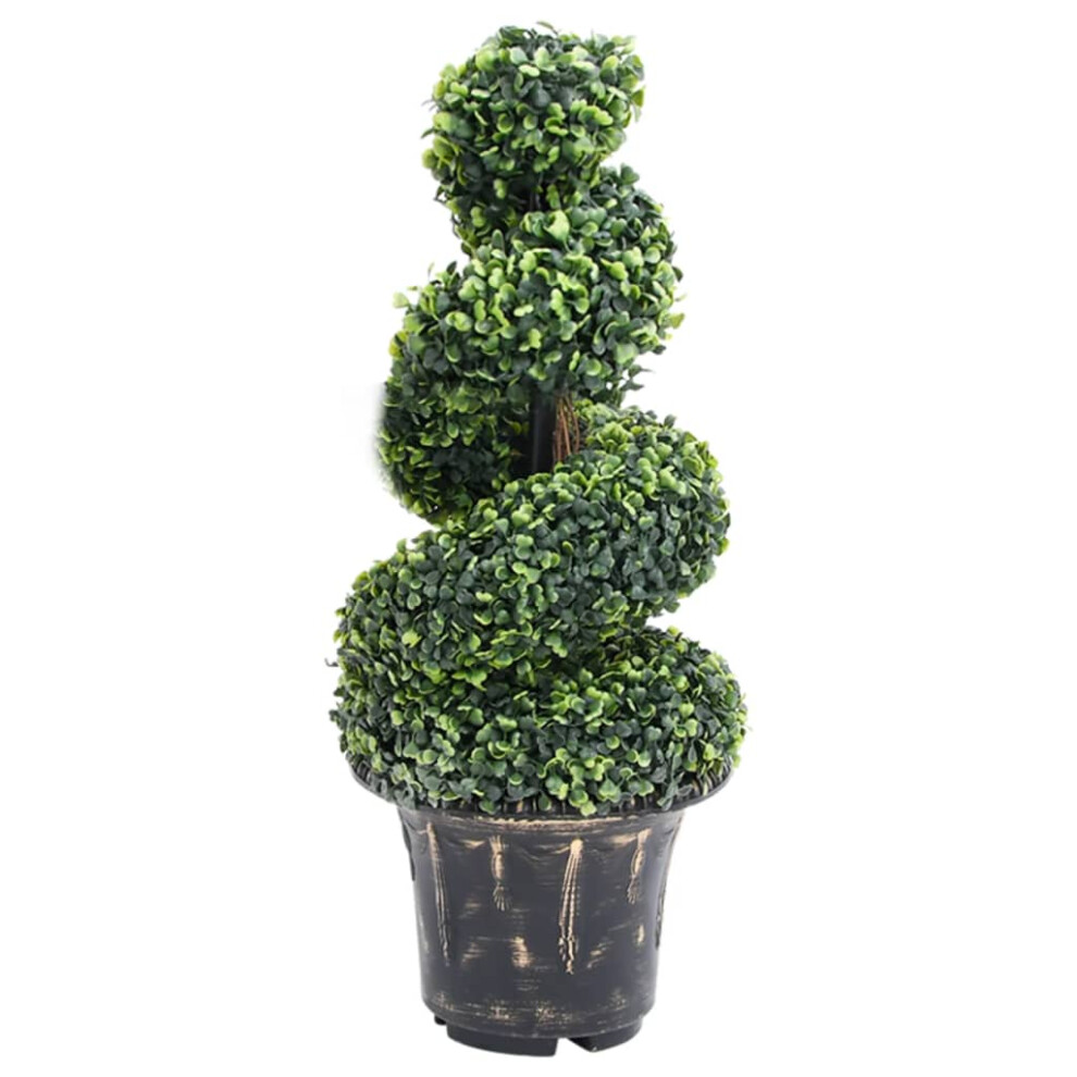 Vidaxl (29 X 89 Cm) Artificial Boxwood Spiral Plant With Pot Artificial Flower Multi Sizes