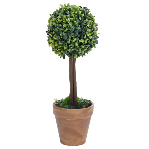 VidaXL vidaXL Künstliche Buchsbäume 2 Stk. mit Topf Kugelform Grün 33 cm 2