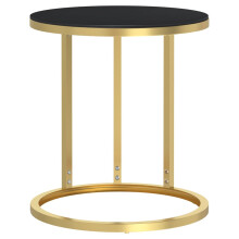 (gold and black) vidaXL Side Table Marble Home Indoor Furniture Tempered Glass Multi Colours