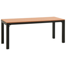 (brown and black) vidaXL Garden Bench Park Patio Bench Seat Outdoor Seating Bench Steel and WPC