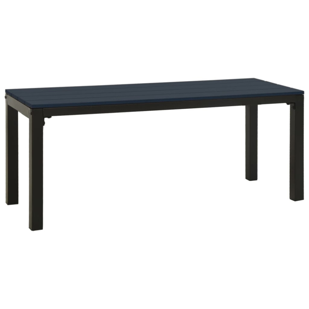 (black) vidaXL Garden Bench Park Patio Bench Seat Outdoor Seating Bench Steel and WPC