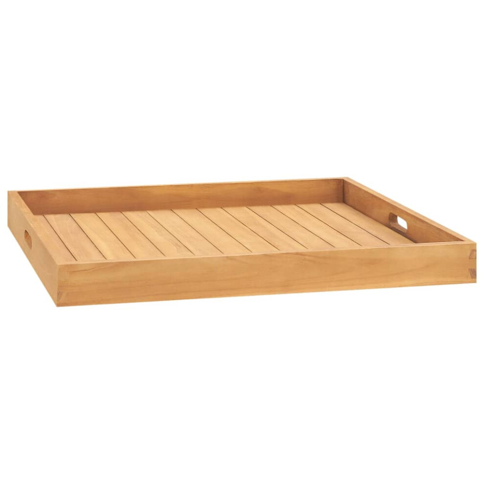 Vidaxl (70 X 70 Cm) Solid Teak Wood Serving Tray Coffee Table Breakfast Tray Multi Sizes
