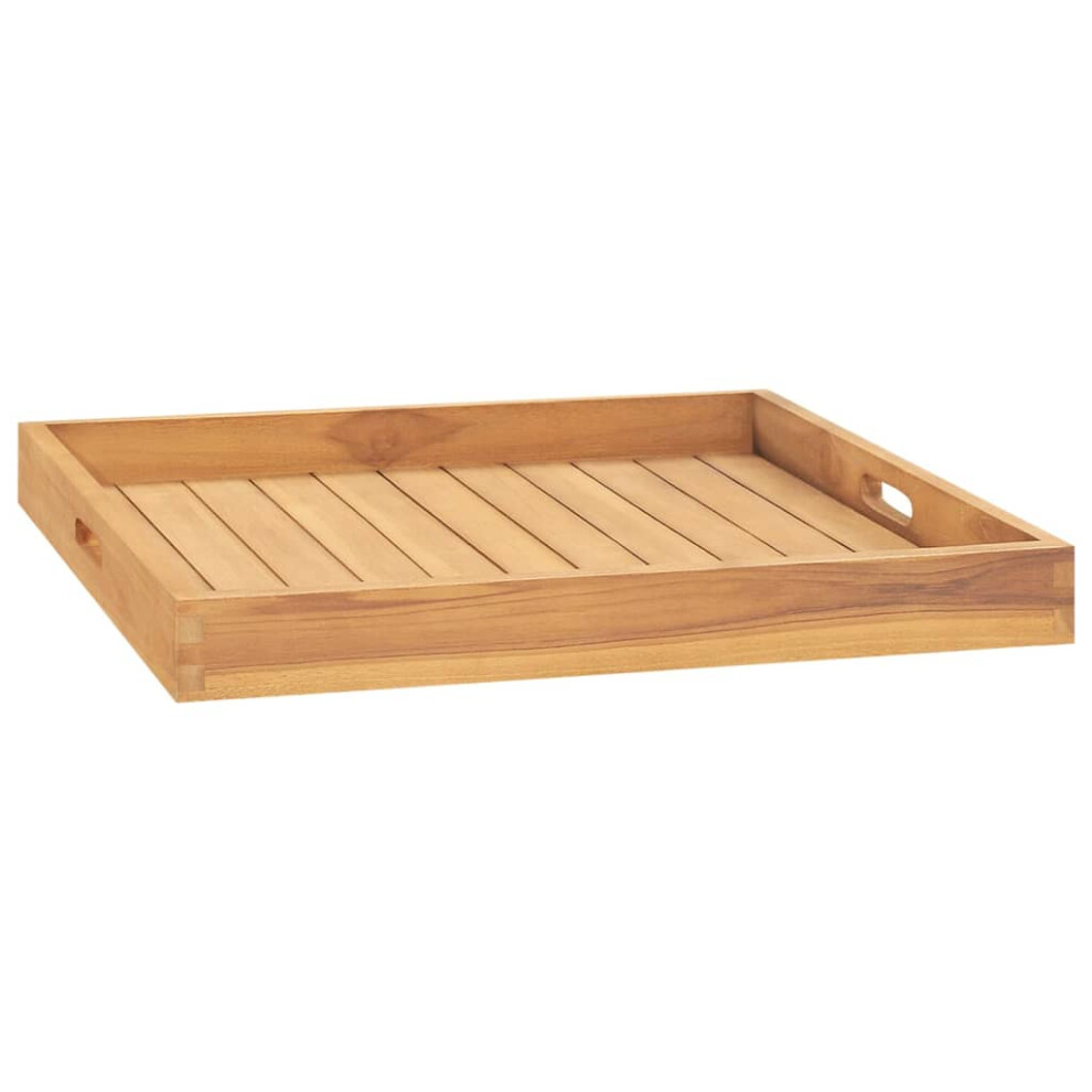 (60 x 60 cm) vidaXL Solid Teak Wood Serving Tray Coffee Table Breakfast Tray Multi Sizes