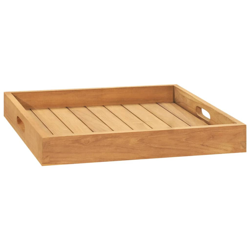 Vidaxl (50 X 50 Cm) Solid Teak Wood Serving Tray Coffee Table Breakfast Tray Multi Sizes