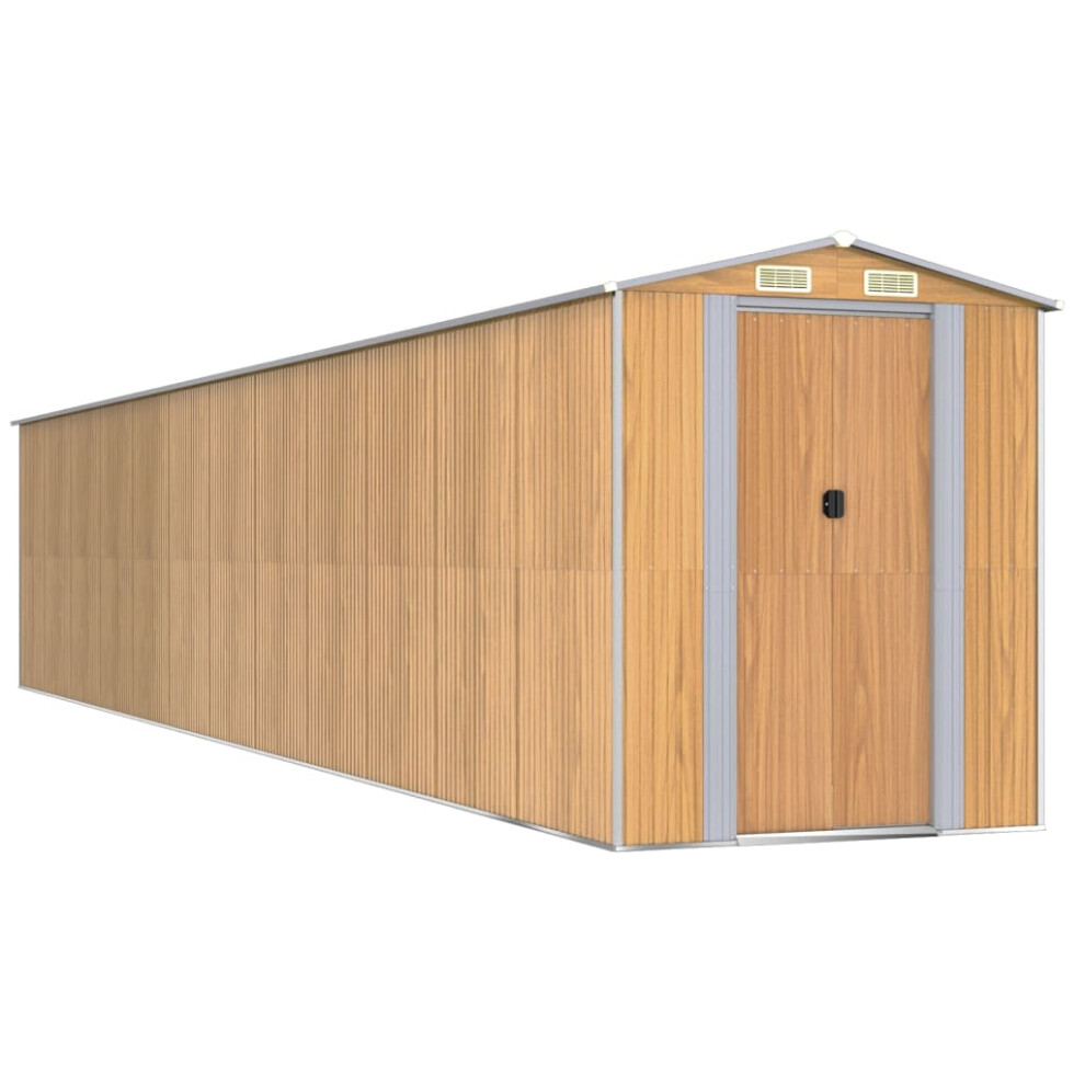 Vidaxl (192 X 1021 X 223 Cm) Garden Shed Galvanised Steel Outdoor Tool Storage Patio Lawn Tool Shed