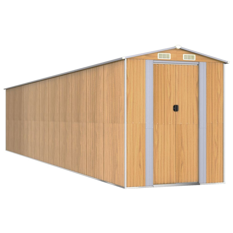 Vidaxl (192 X 938 X 223 Cm) Garden Shed Galvanised Steel Outdoor Tool Storage Patio Lawn Tool Shed
