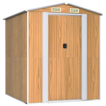 (192 x 191 x 223 cm) vidaXL Garden Shed Galvanised Steel Outdoor Tool Storage Patio Lawn Tool Shed
