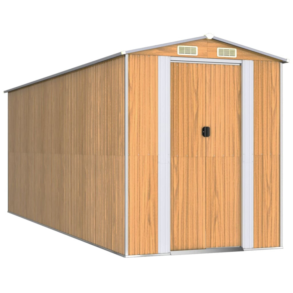 Vidaxl (192 X 523 X 223 Cm) Garden Shed Galvanised Steel Outdoor Tool Storage Patio Lawn Tool Shed
