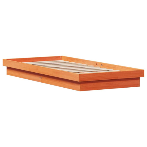 VidaXL (100 x 200 cm) vidaXL LED Bed Frame Mattress Foundation Bedstead Platform Bed Base Solid Wood 2