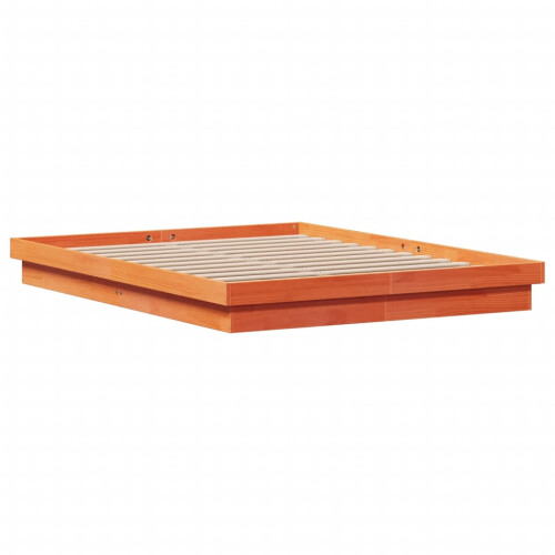 VidaXL (150 x 200 cm) vidaXL LED Bed Frame Mattress Foundation Bedstead Platform Bed Base Solid Wood 2