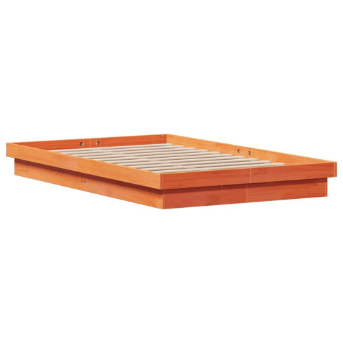 VidaXL (120 x 190 cm) vidaXL LED Bed Frame Mattress Foundation Bedstead Platform Bed Base Solid Wood 2