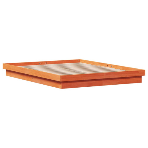 VidaXL (160 x 200 cm) vidaXL LED Bed Frame Mattress Foundation Bedstead Platform Bed Base Solid Wood 2