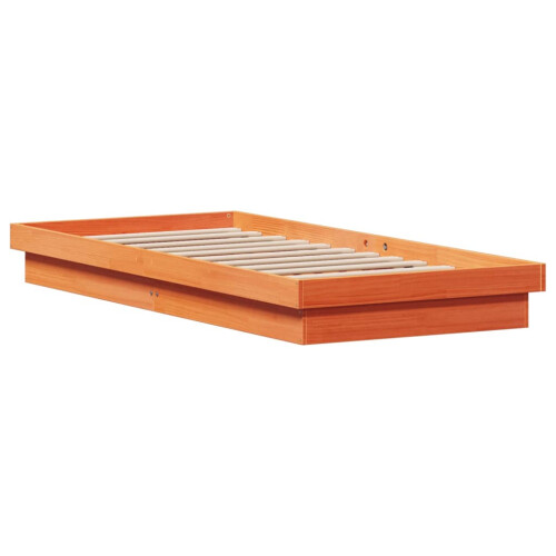 VidaXL (90 x 200 cm) vidaXL LED Bed Frame Mattress Foundation Bedstead Platform Bed Base Solid Wood 2